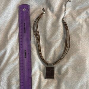 Elegant Brown Leather Pendant Necklace